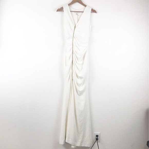 NWT‎ Dress the Population Cher Zip Maxi Dress in White Size XXS - Picture 3 of 12
